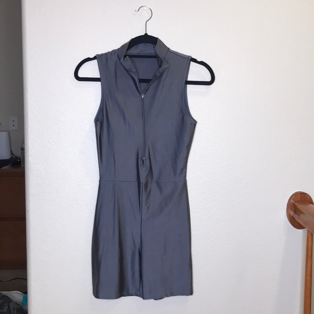Silver short sleeve jumpsuit